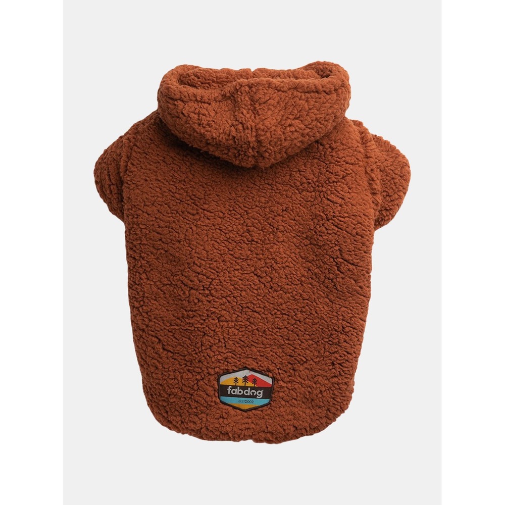 Fabdog Rust Sherpa‎ Dog Hoodie - Brown - 12"